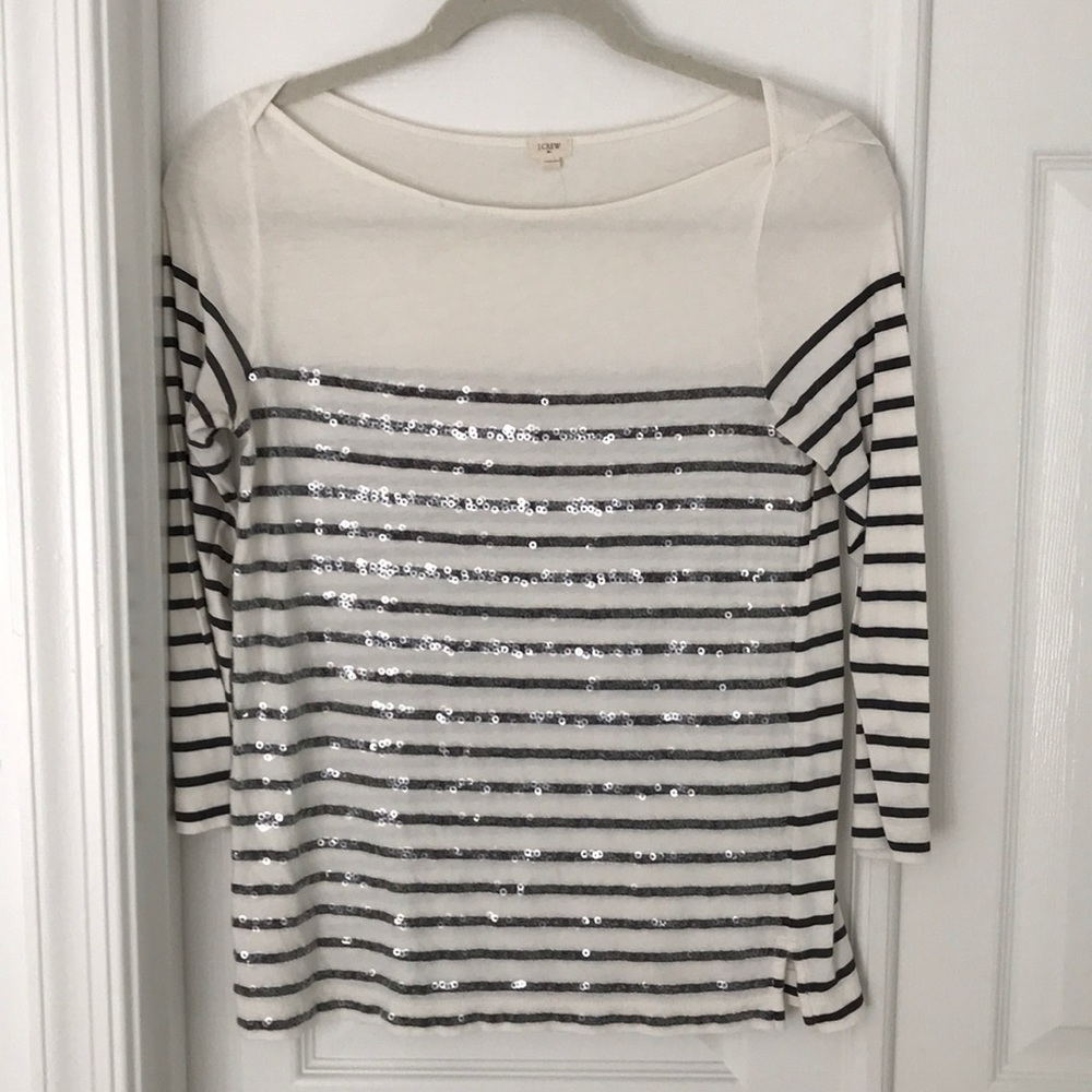 Sequin Striped 3/4 Sleeve